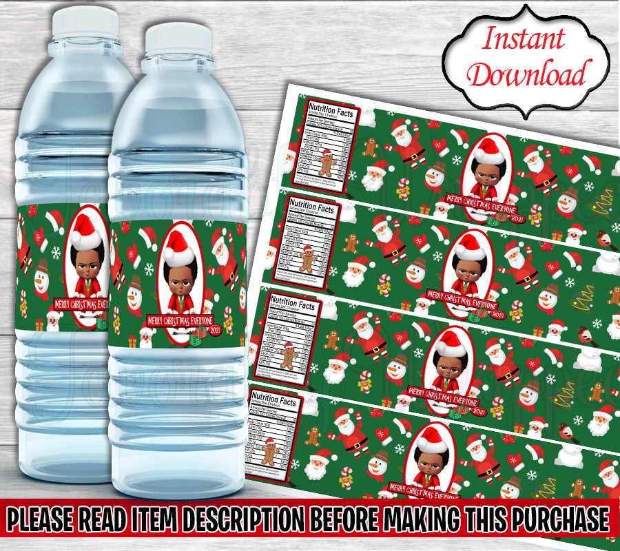 Christmas Water Bottle Labels Water Bottle Labels Christmas 