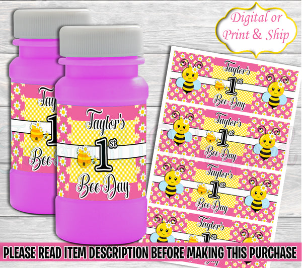 Bee Day Bubble Label-Bee Day Birthday-Bee Day Party-Bubble Label-1st Birthday Bee Day