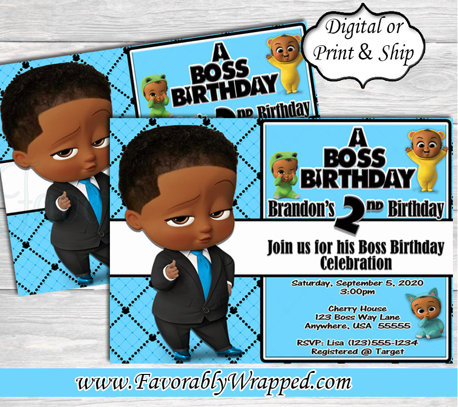 give klimaks underskud Boss Baby Boy Birthday Invitation-Boss Baby-Boss Baby Invitation-Boss –  Favorably Wrapped