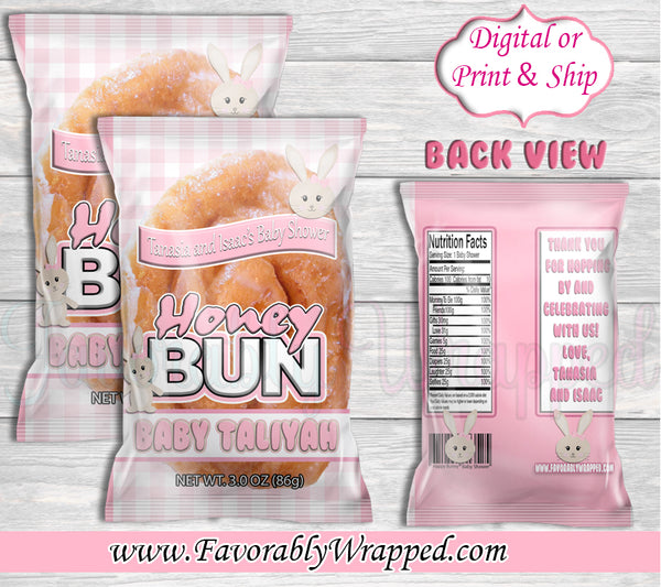 Bunny Honey Bun Wrapper-Rabbit Honey Bun Wrapper-Bunny Birthday-Honey Bun Wrapper-Bunny Baby Shower-Rabbit Baby Shower-Donut Baby Shower