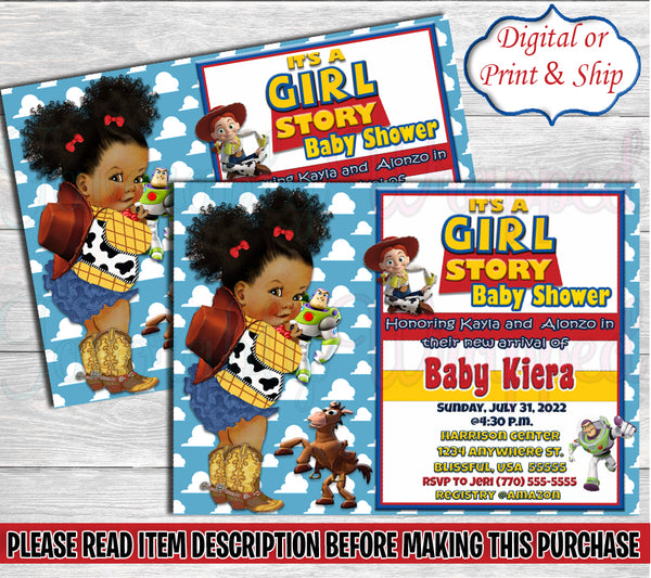 Its a Girl Story Invitation-Toy Story Baby Shower Invitation-Toy Story Baby Shower-Invitation-Baby Shower Invitation-It's a Boy-Its a Girl