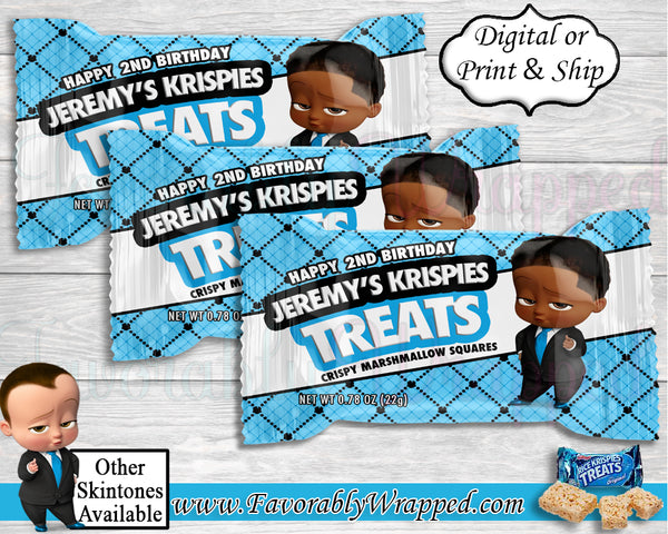 Boss Baby Boy Rice Krispies Treats Wrappers-Boss Baby Birthday-Boss Baby Party