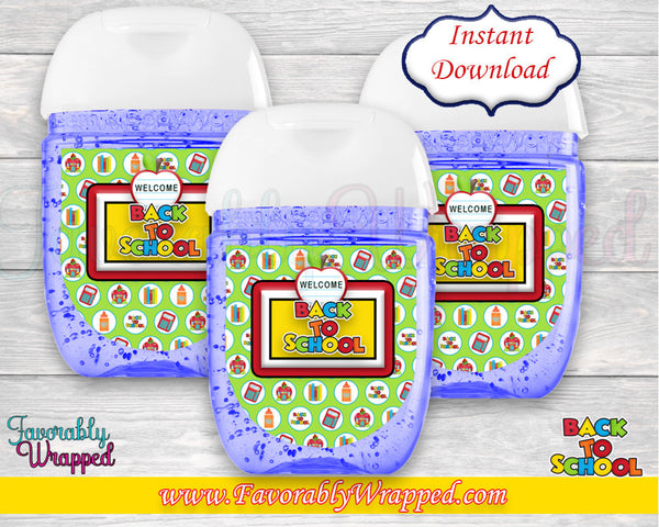 Back to School Hand Sanitizer Labels-Teacher Appreciation-Hand Sanitizer-Welcome Back to School-First Day of School-Instant Download-Digital