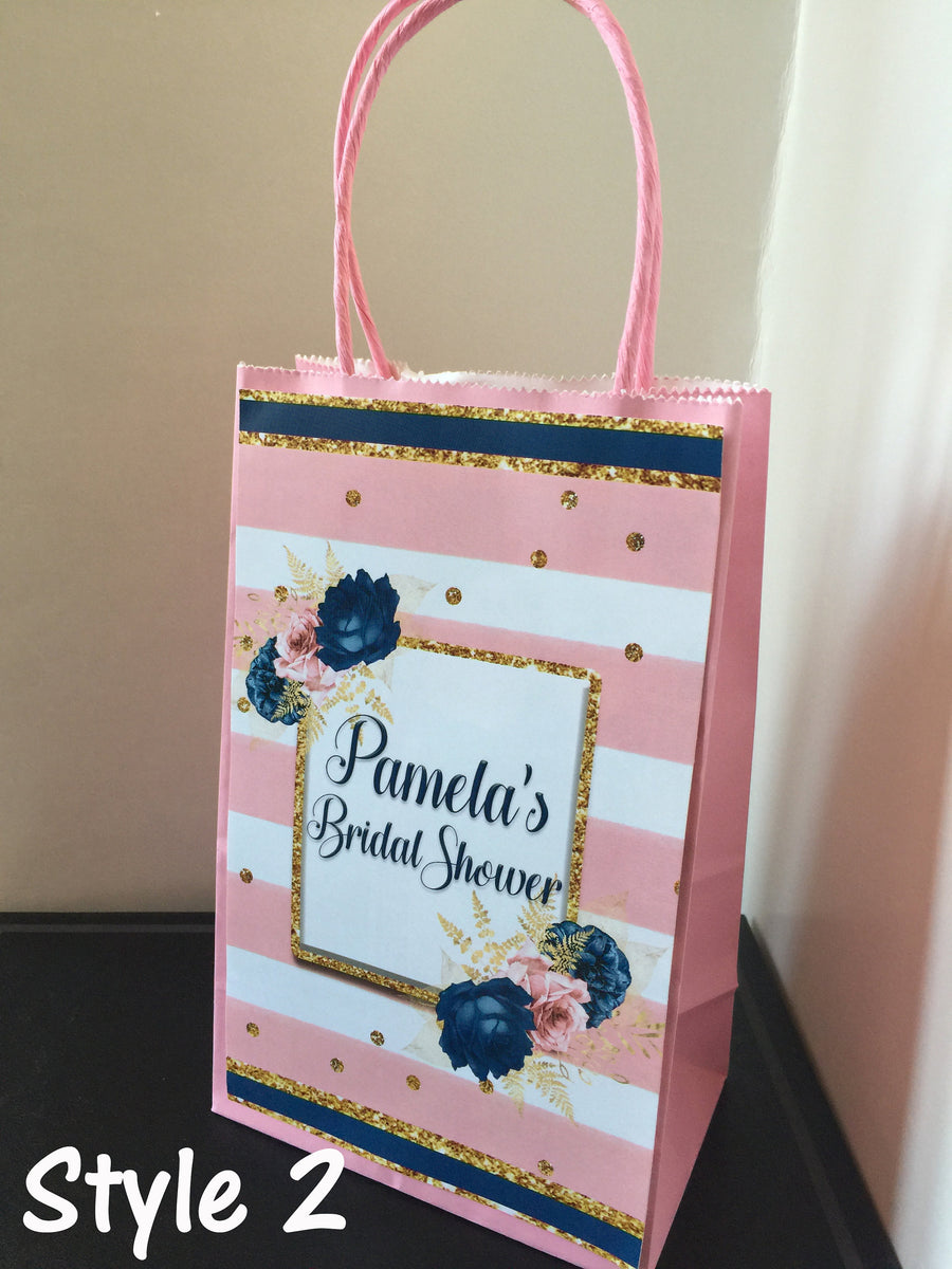 Navy Marsala Blush Gift BagsNavy and Blush Gift Bag LabelsGift Bag L