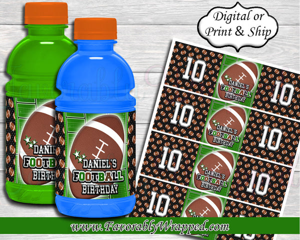 Football Gatorade Labels-Sports Drink Label-Football Birthday-Football Party-Gatorade Label-Football Baby Shower-Sports Drink Label