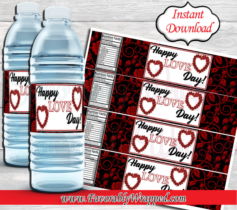 Valentine's Day Water Label-Valentines Water Label-Valentine's Day Chi –  Favorably Wrapped