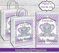 Elephant Gift Bag-Our Little Peanut Baby Shower-Baby Elephant Baby Shower-Elephant Baby Shower-It's a Boy-Our little Peanut Chip Bag