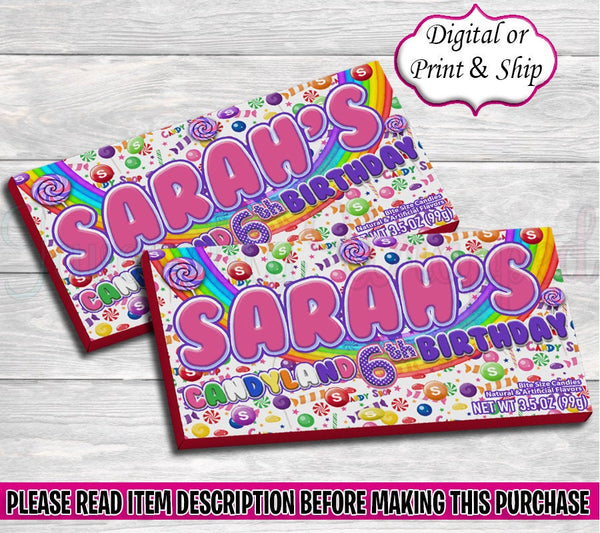 Candyland Rainbow Candy Box Labels-Candyland Birthday-Candyland Party-Candyland Party Favors-Rainbow Candy Box Label-Candyland Baby Shower