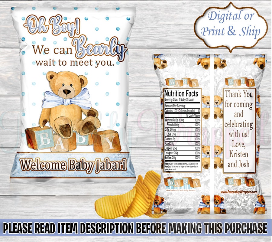 We Can Bearly Wait Chip Bag-We Can Bearly Wait Baby Shower-Teddy
