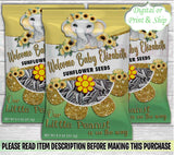 Sunflower Elephant Sunflower Seeds Wrapper-Elephant Sunflower Seeds Label-Sunflower Seed Label-Sunflower Chip Bag-Elephant Chip Bag
