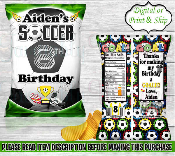 Soccer Chip Bag-All Star Chip Bag Chip Bag-Softball Chip Bag-Baseball Treat Bag-Soccer Birthday-All Star Birthday-Baseball Cracker Jacks