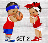 Free Throws or Red Bows Gender Reveal Welcome Sign-Free Throws or Red Bows Sign-Welcome Sign-Free Throws or Pink Bows Chip Bag-Basketball