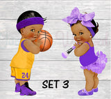 Layup or Makeup Gender Reveal Welcome Sign-Layup or Makeup Sign-Welcome Sign-Layup or Makeup Chip Bag-Free Throws or Purple Bows Chip Bag