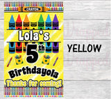 Crayon Gift Bag-Crayon Birthday-Art Gift Bag-Art Birthday-Crayon Chip Bag-Crayon Treat Bag-Crayon Clipart-Art Party-Art Chip Bag-Treat Bag