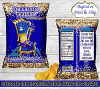 Royal Prince Chip Bag-Royal Prince Baby Shower-Royal Prince Party Favors-Royal Prince Treat Bag-Royal Prince Favor Bag-Prince Chip Bag