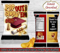 Graduation Chip Bag-Graduation Favor Bag-Graduation Party-Graduation Decor-High School Graduate-Graduation Treat Bag-College Graduate
