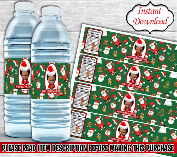Boss Christmas Water Label-Baby Its Cold Outside Water Label-Christmas Water Label-Boss Baby Chip Bag-Boss Baby Water Label