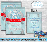 Baby Its Cold Outside Hot Chocolate Wrapper-Baby Its Cold Outside Baby Shower-Snowflake Hot Chocolate-Snowflake Hot Chocolate Wrappers