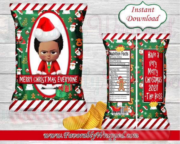 Boss Christmas Chip Bag-Baby Its Cold Outside Chip Bag-Christmas Chip Bag-Boss Baby Chip Bag