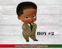 Gucci Inspired Boy Boss Baby Birthday Gable Box Labels-Boss Baby Gable Box-Gucci Boss Baby