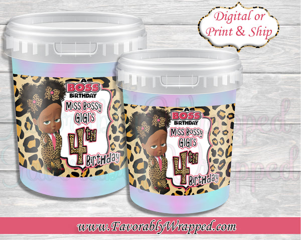 Cheetah Girl Boss Birthday Cotton Candy Labels-Boss Baby-Boss Baby Birthday-Boss Birthday Party-Boss Baby Cotton Candy Labels