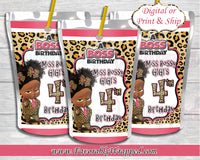Cheetah Girl Boss Birthday Capri Sun Juice Labels-Boss Baby-Boss Baby Birthday-Boss Birthday Party