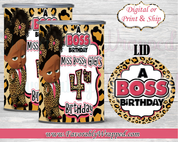 Cheetah Boss Baby Girl Pringles Can Labels-Boss Baby Birthday-Boss Baby Party-Pringles Can Labels-Boss Baby Baby Shower-Leopard Boss Baby Party Favors