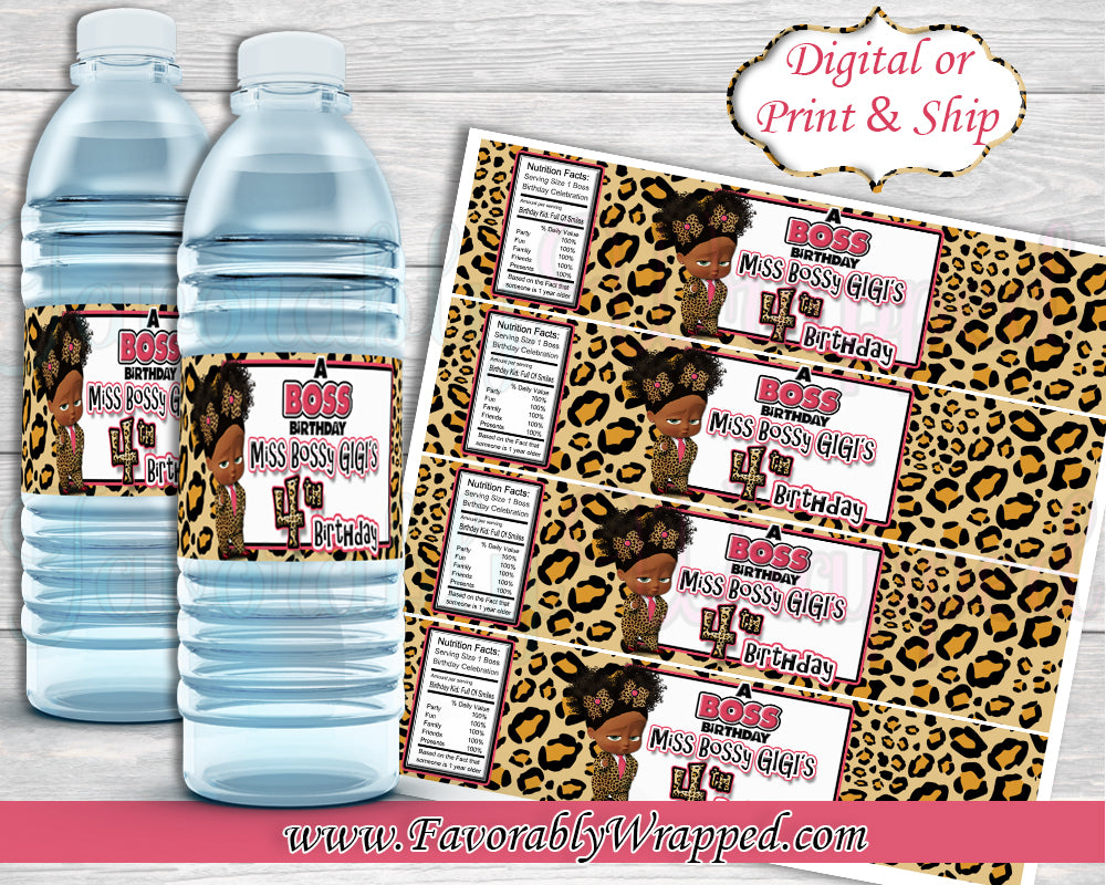 Cheetah Boss Baby Birthday Water Labels-Boss Baby-Boss Baby Birthday-B ...