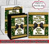 Green and Gold Christmas Gift Bag-Christmas Gift Bag Labels-Christmas Treat Bag-Christmas Favor Bag-Merry Christmas Gift Bag