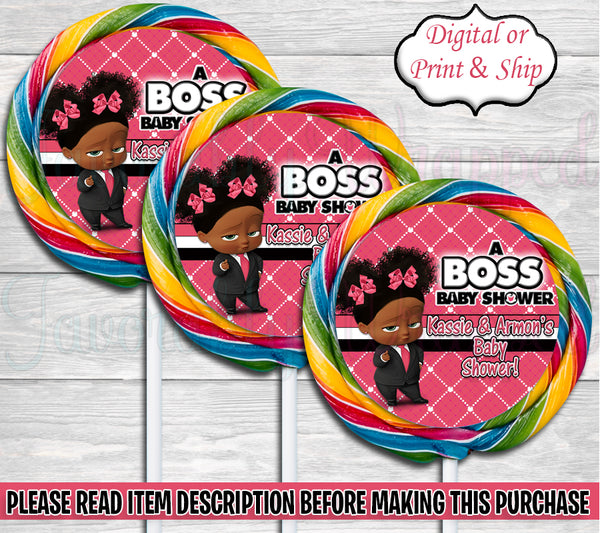 Boss Baby Girl Baby Shower Swirl Pop Labels-Boss Baby-Boss Baby Shower-Lollipop Labels-Boss Baby Clipart