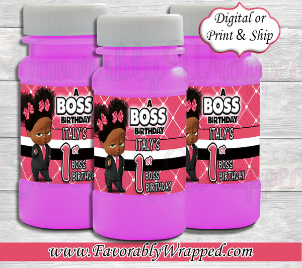 boss baby girl baby shower water bottle label-boss baby girl favors-bo –  Personalize Our Party