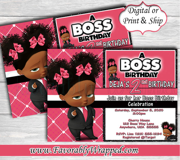 Boss Baby Girl Birthday Invitation-Boss Baby-Boss Baby Invitation-Boss Birthday Party-Boss Baby Birthday-Boss Baby Invitation-Boss Baby
