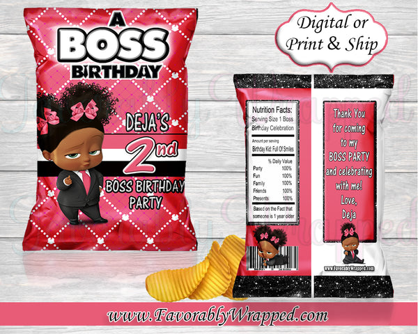 Boss Baby Girl Chip Bag-Boss Baby Birthday-Boss Baby Party-Boss Baby-Boss Baby Decoration