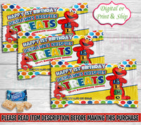 Elmo Rice Krispies Treats Wrappers-Elmo Birthday-Elmo Party-Rice Krispies Treats-Elmo