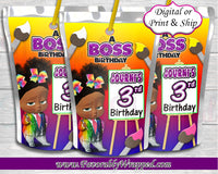 Paint Party Girl Boss Birthday Capri Sun Juice Labels-Boss Baby-Boss Baby Birthday-Juice Label