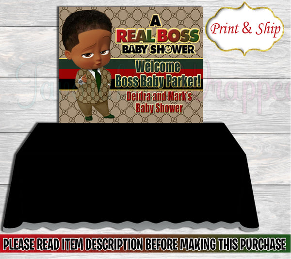Gucci Inspired Boss Baby Shower Table Backdrop-Boss Baby 4x3 Backdrop-Gucci Boss Baby Backdrop-Gucci Boss Baby-Backdrop