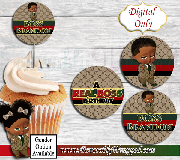 Gucci Boss Baby Cupcake Toppers-Boss Baby Birthday Party-Gucci Boss Baby Birthday-Cupcake Toppers-Gucci Boss Baby