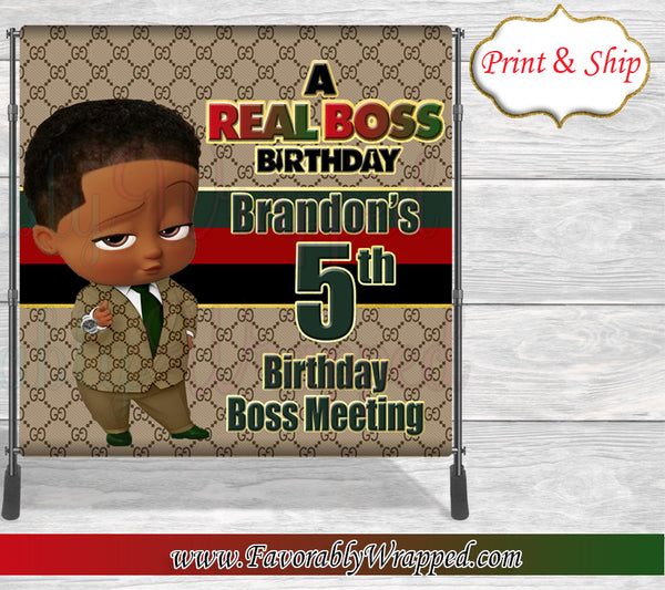 Gucci Inspired Boss Baby Table Backdrop-Boss Baby 8x8 Backdrop-Boss Baby Birthday-Gucci Boss Baby