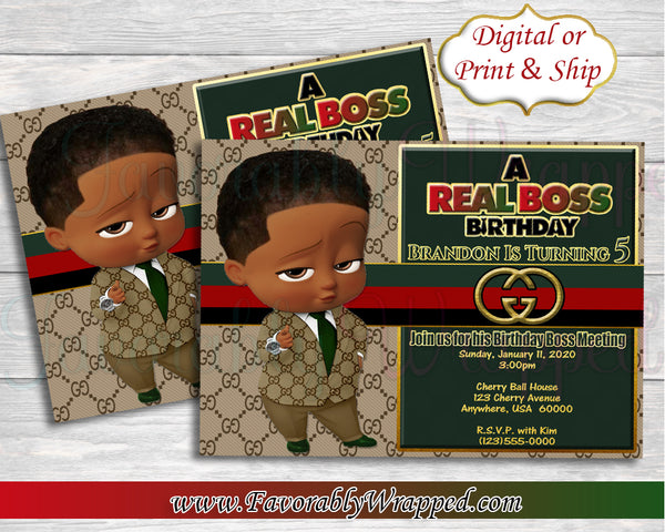 Gucci Inspired Boy Boss Baby Birthday Water Bottle Labels-Boss Baby Wa –  Favorably Wrapped