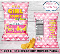Its a Girl Story Chip Bag-Toy Story Baby Shower Chip Bag -Its a Boy Story Chip Bag-Toy Story Baby Shower-Baby Shower-Its a Girl-Its a Boy