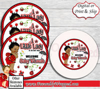 Ladybug Charger Inserts-Ladybug Baby Shower Charger Insert-Lady Bug Baby Shower-Paper Plate Insert-It's a Girl-Menu-Ladybug Birthday