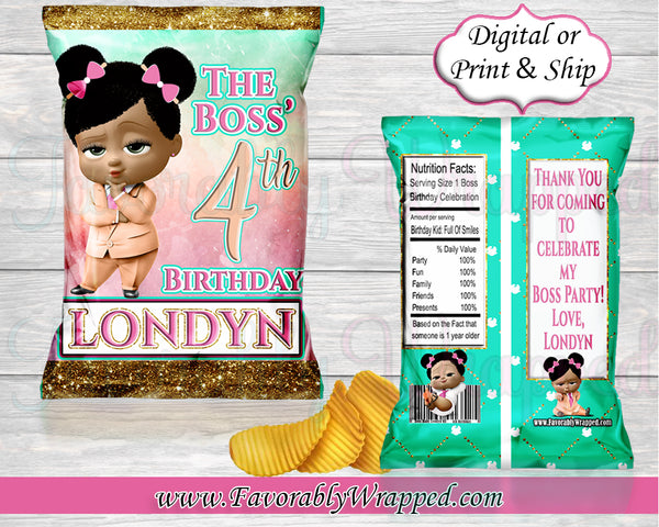 Boss Baby Girl Chip Bag-Boss Baby Birthday-Boss Baby Party-Boss Baby-Boss Baby Decoration