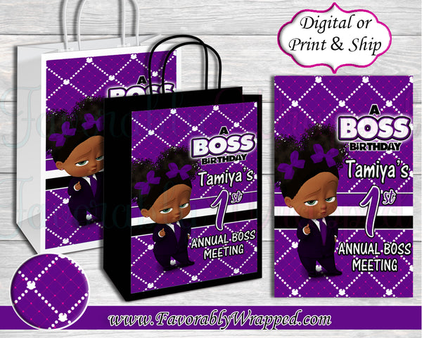 Boss Birthday Gift Bag-Boss Baby-Boss Baby Birthday-Boss Birthday Party-Boss Party-Boss Baby Gift Bag Labels-Boss Baby Clipart-Purple Boss Baby