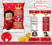 Boss Baby Boy Chip Bag-Boss Baby Birthday-Boss Baby Party