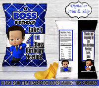 Boss Baby Boy Chip Bag-Boss Baby Birthday-Boss Baby Party