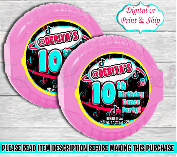 Tik Tok Bubble Tape-Tik Tok Birthday-Tik Tok Party-Tik Tok Bubble Tape Label-Tik Tok-Bubble Tape Label