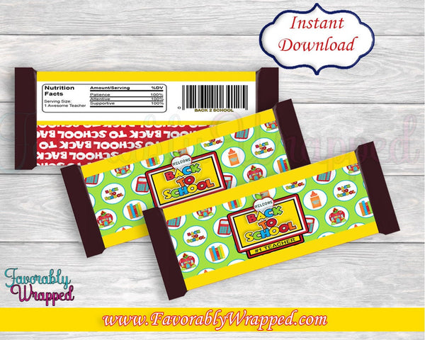 Back to School TEACHER Hershey Bars Wrappers-Teacher Appreciation- Welcome Back Teacher-Teacher Gifts-First Day of School-Digital-Students
