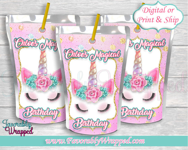 Unicorn Capri Sun Labels-Unicorn Birthday Party-Unicorn Birthday-Capri –  Favorably Wrapped
