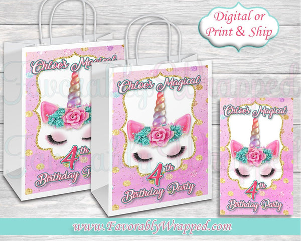 Unicorn Gift Bag Label-Unicorn Birthday Party-1st Birthday-Unicorn Gift Bag-Gift Bag Label-Favor Bag-Unicorn Baby Shower