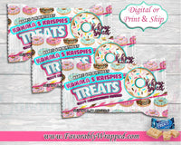 Donut Rice Krispies Treats Wrappers-Donut Birthday-Donut Party-Chip Bag-Rice Krispie Treat-Donut Treat Bag-Chip Bag Label-Donut Party Favor